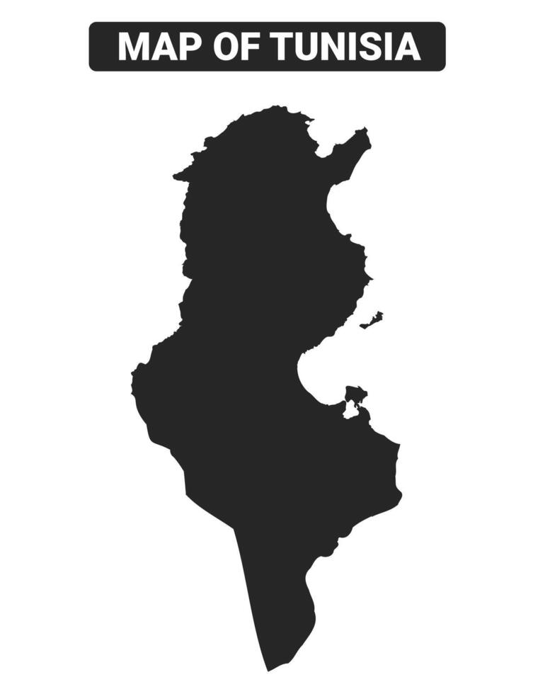 Simple Tunisia Black map flat illustration vector