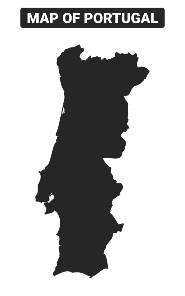 Simple Portugal Black map flat illustration vector