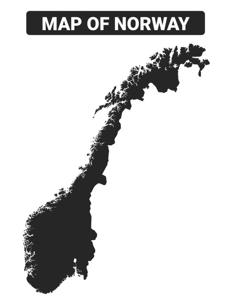 Simple Norway Black map flat illustration vector