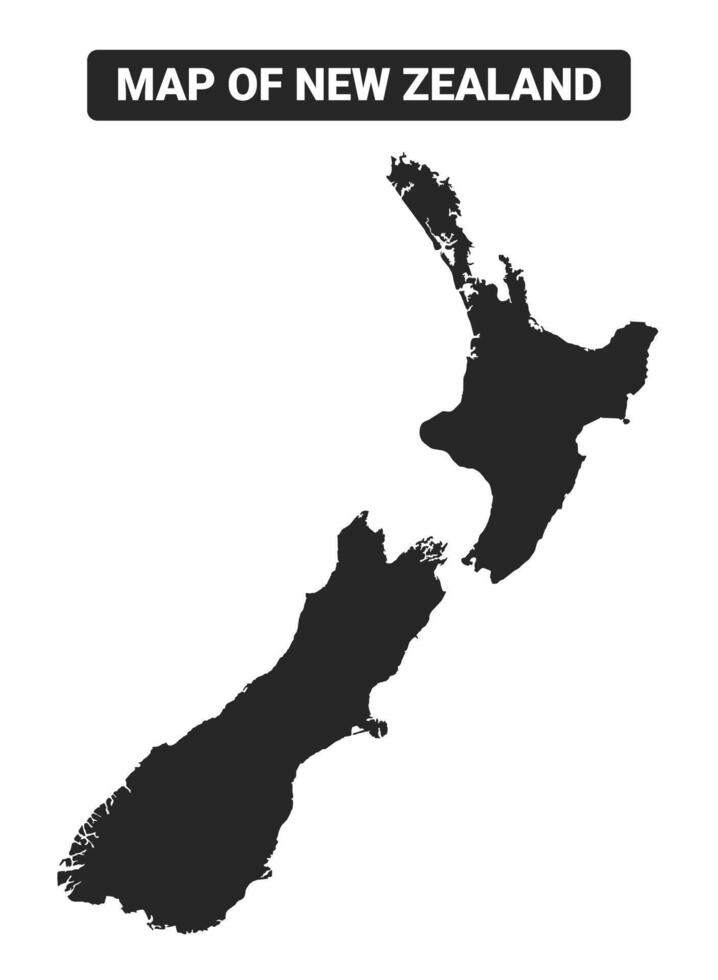 Simple New Zealand Black map flat illustration vector