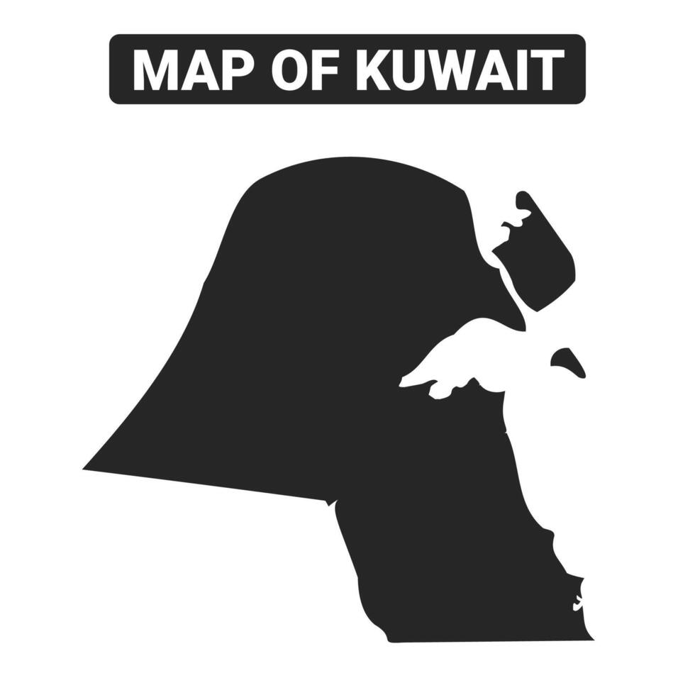 Simple Kuwait Black map flat illustration vector