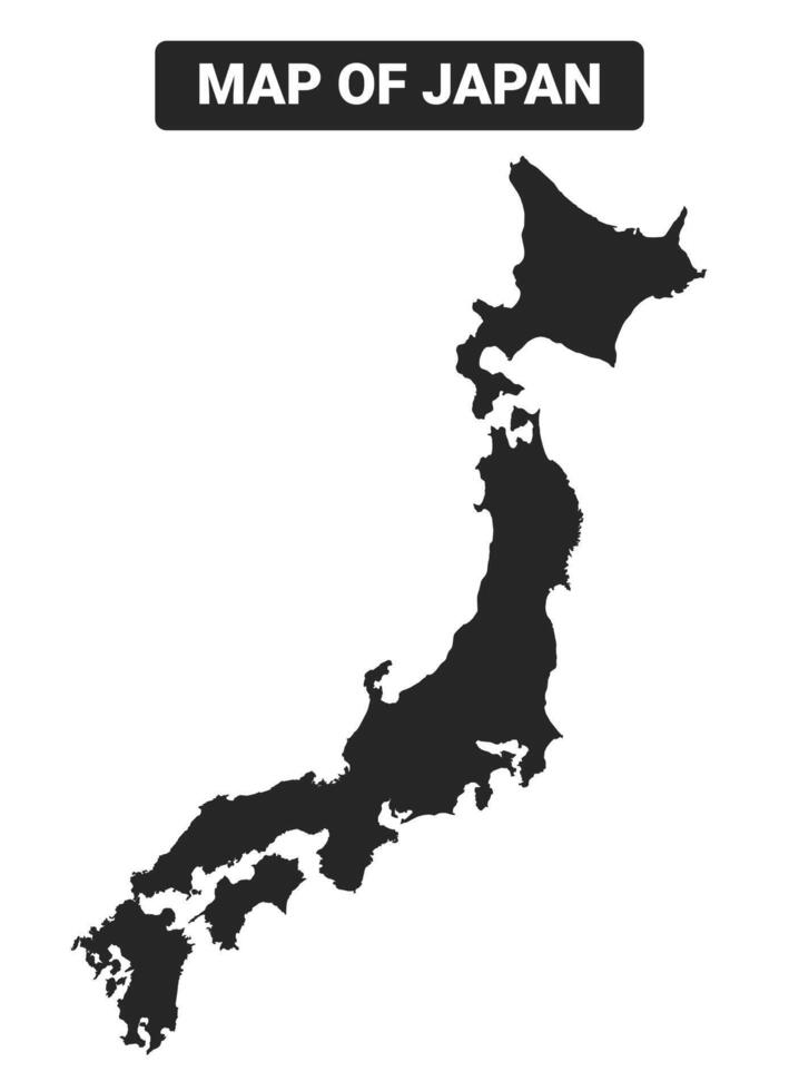 Simple Japan Black map flat illustration vector