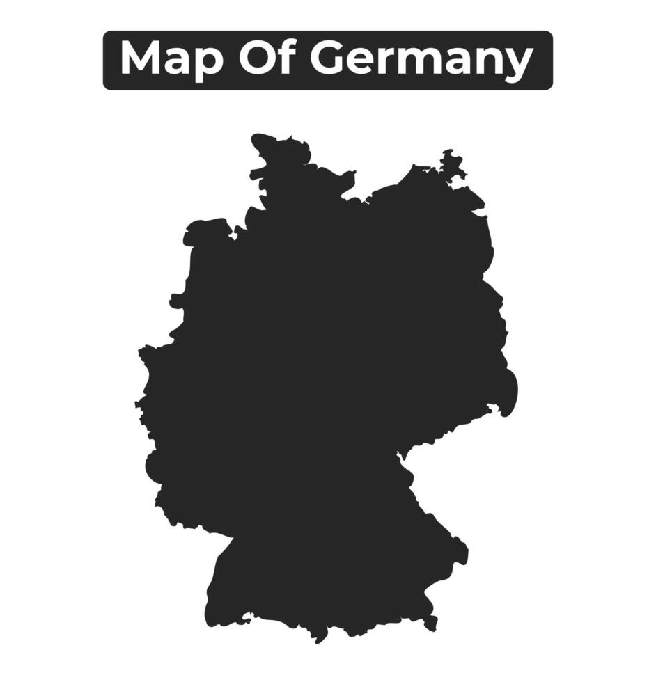 Simple Germany Black map flat illustration vector
