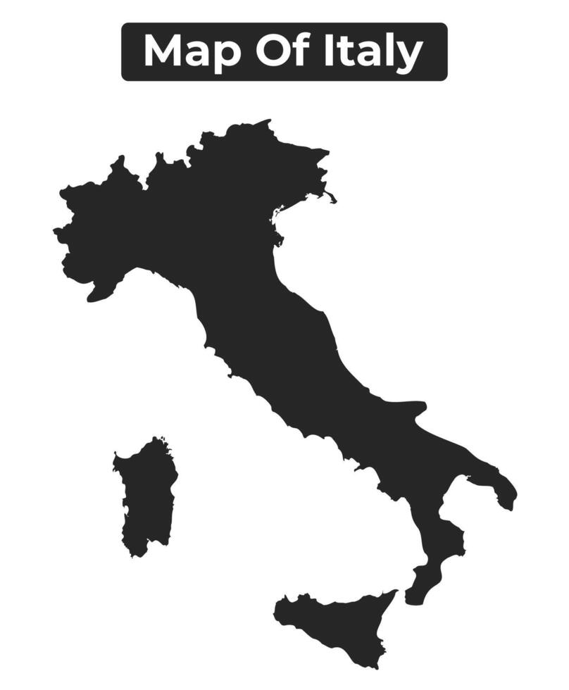 Simple Italy Black map flat illustration vector