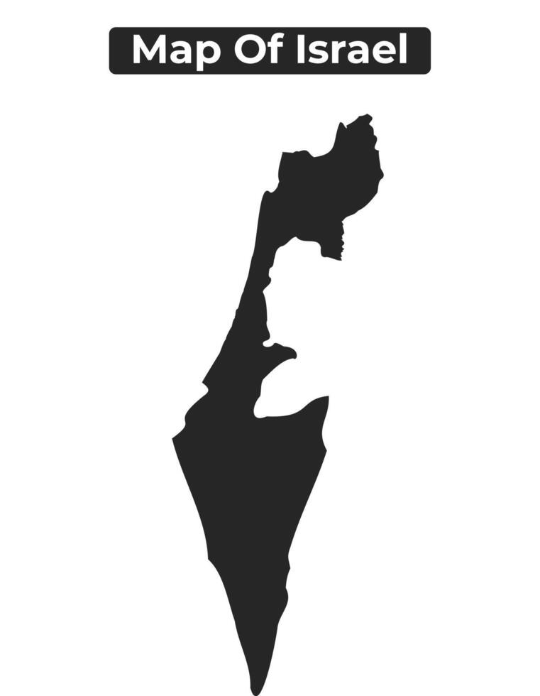 Simple Israel Black map flat illustration vector