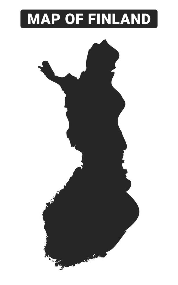 Simple Finland Black map flat illustration vector