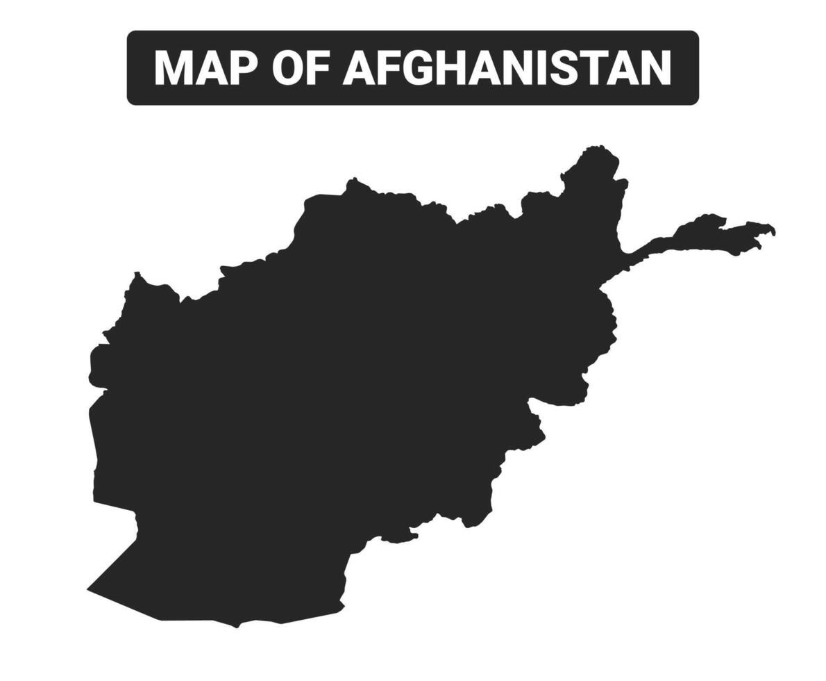 Simple Afghanistan Black map flat illustration vector