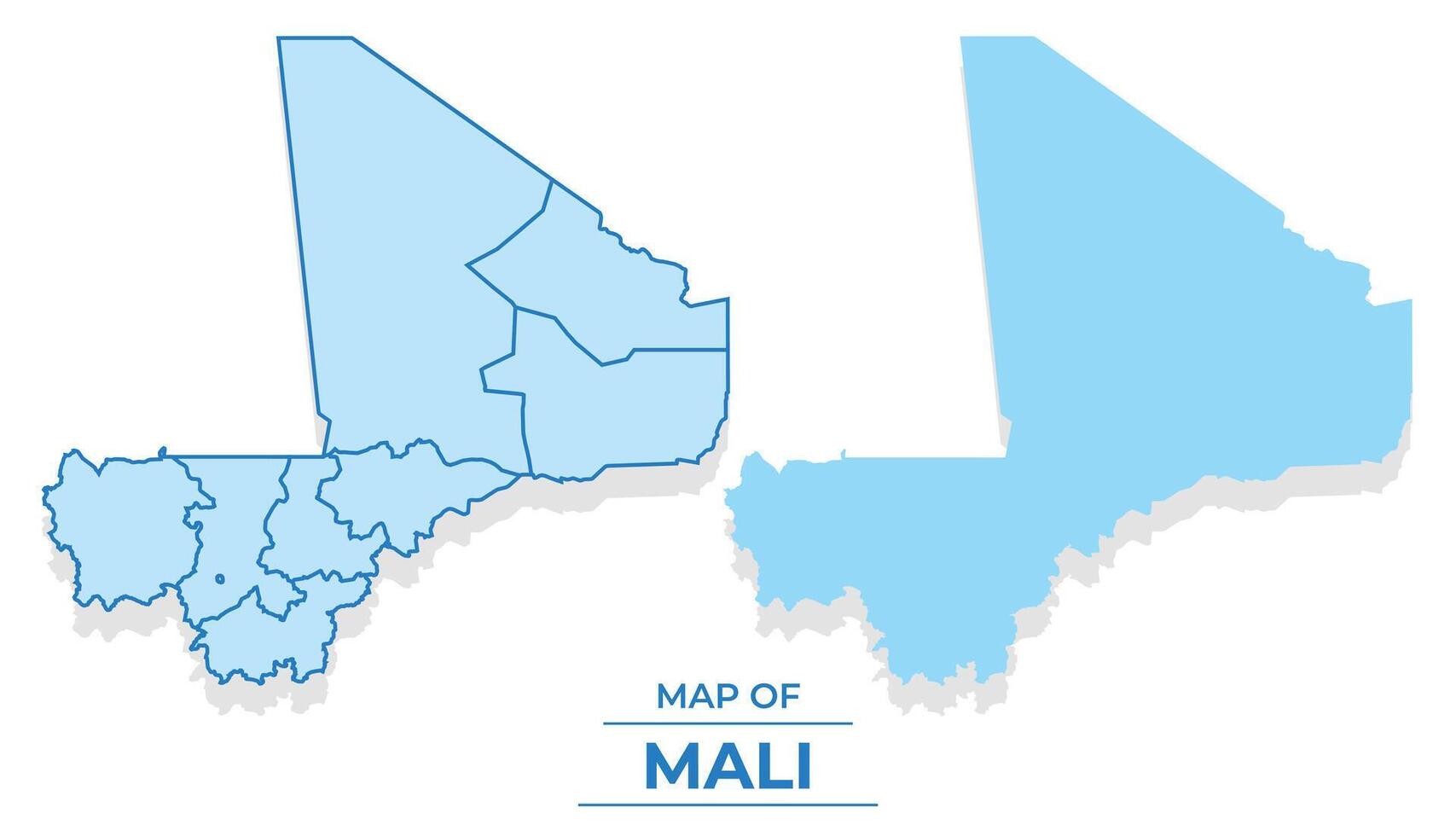 Mali map set simple flat and outline style illustration vector