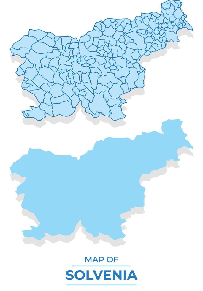 Slovenia map set simple flat and outline style illustration vector