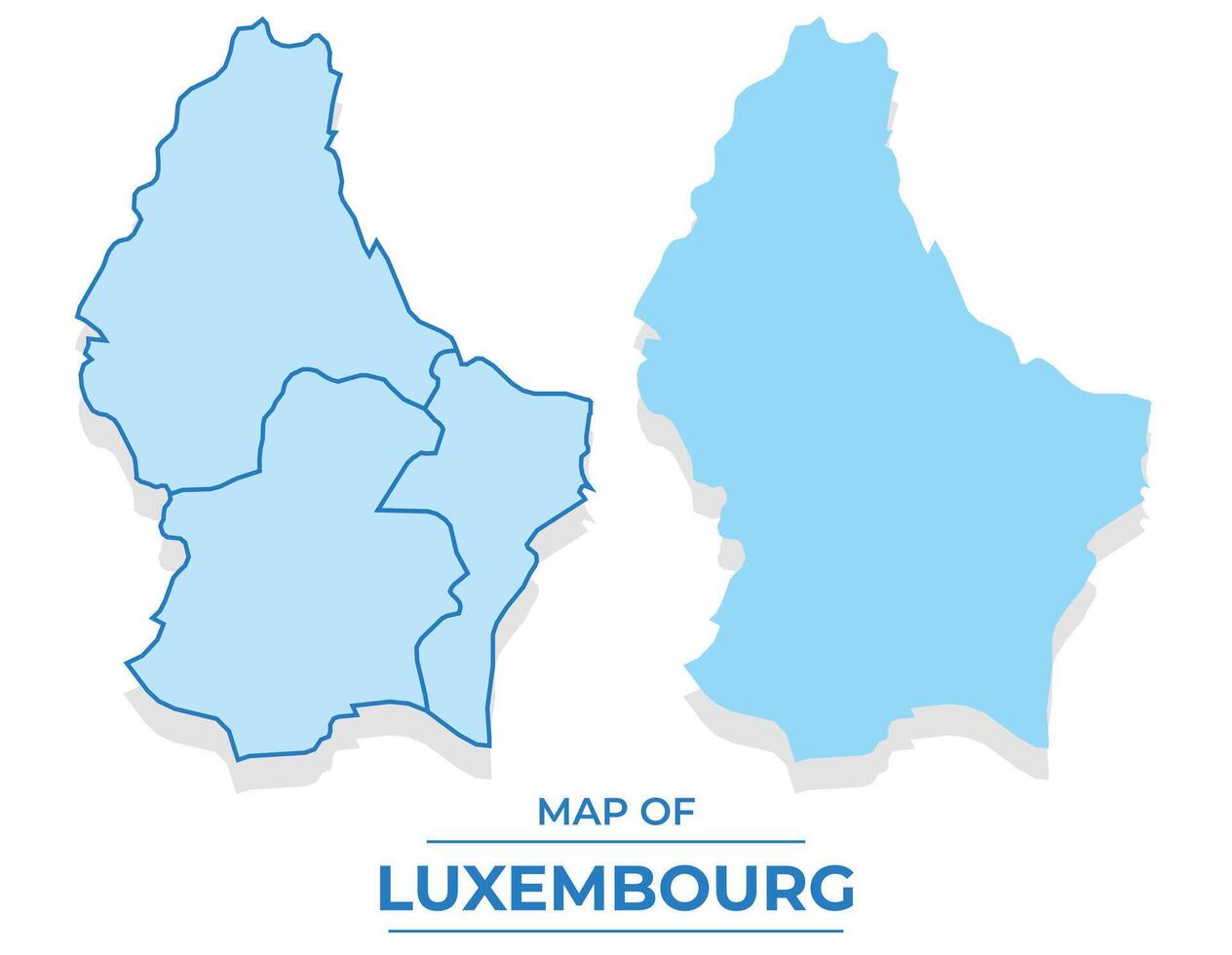 Luxembourg map set simple flat and outline style illustration vector