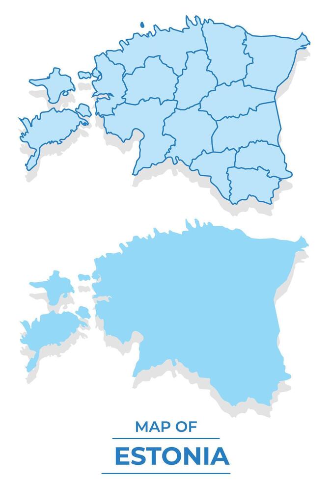 Estonia map set simple flat and outline style illustration vector