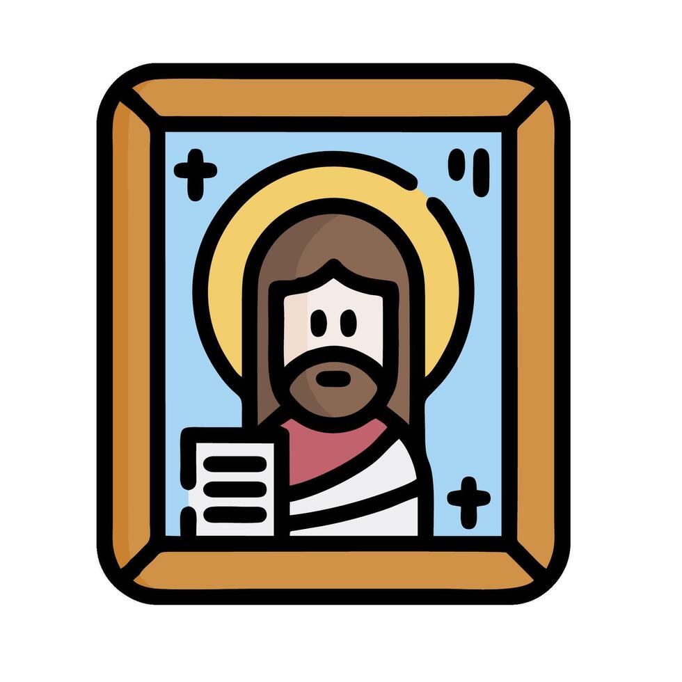 Jesus in a frame icon vector