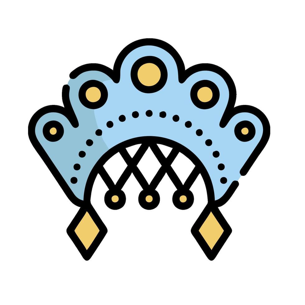 A crown icon with a blue and gold design vector