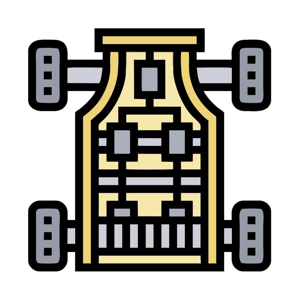 A skateboard with wheels and wheels on it vector