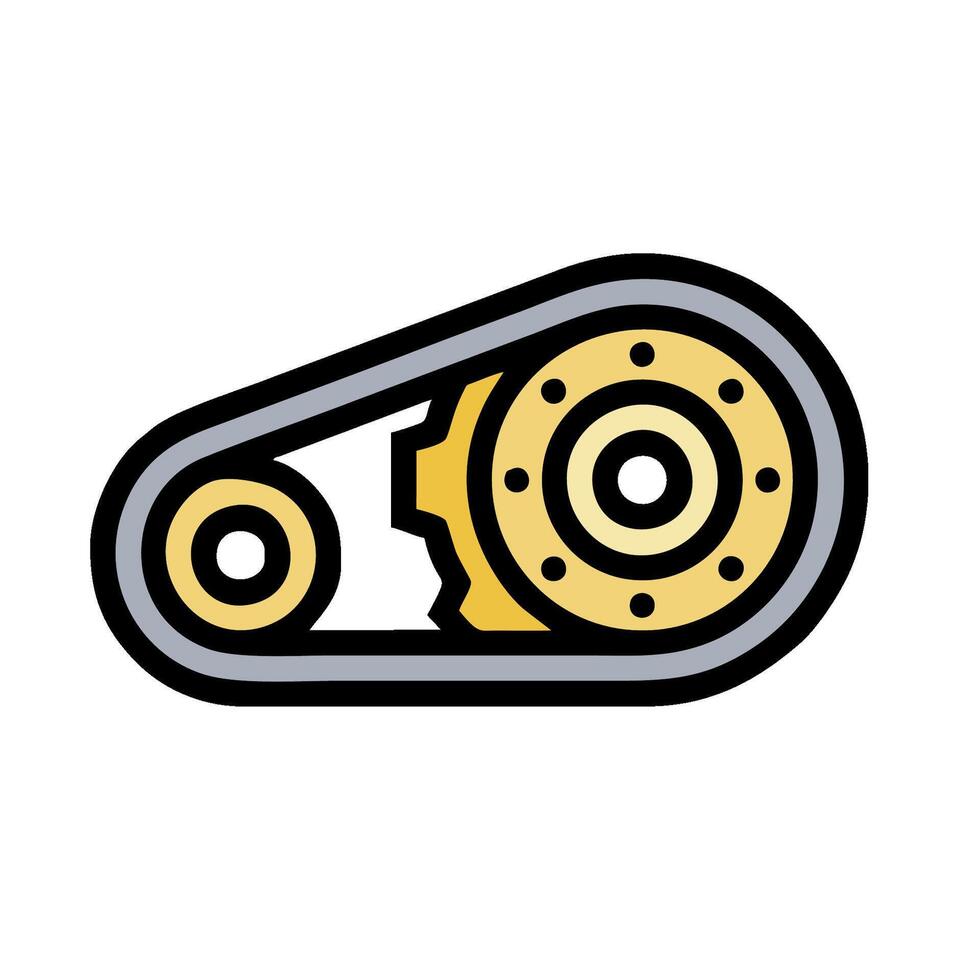 A yellow and black belt with gears on it vector
