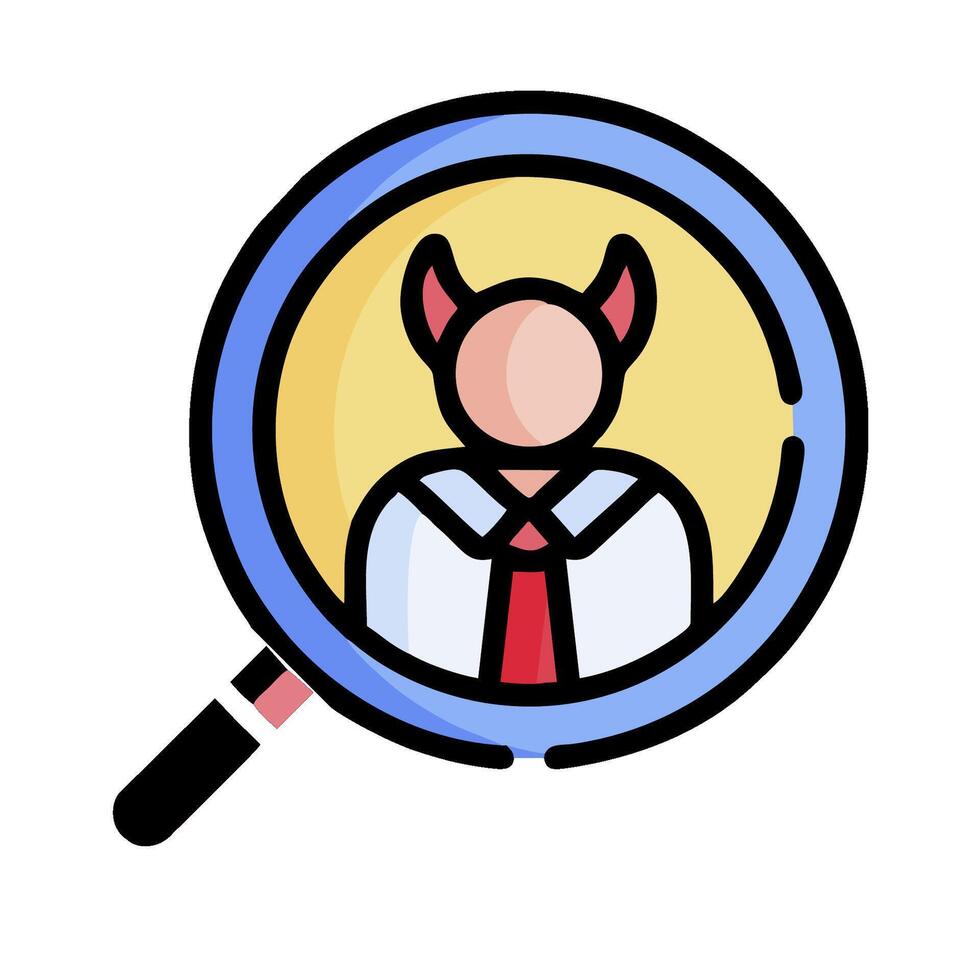 A magnifying glass with a man in a tie vector