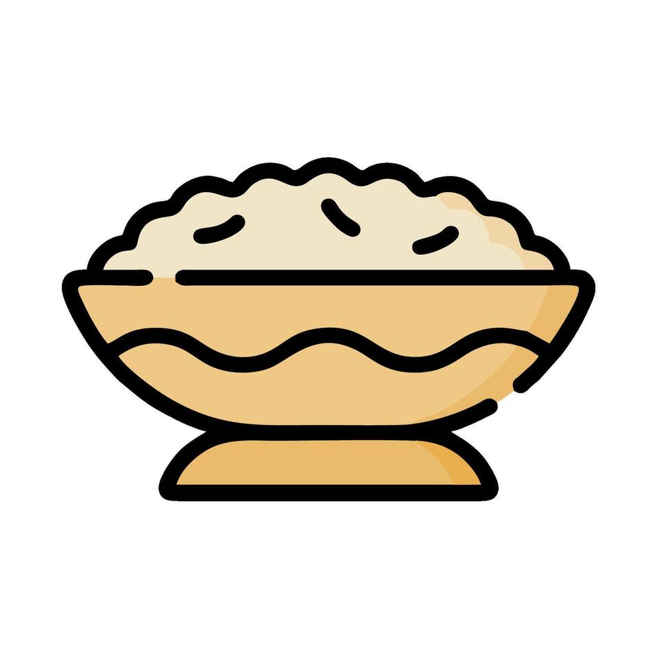 Rice bowl icon on white background vector