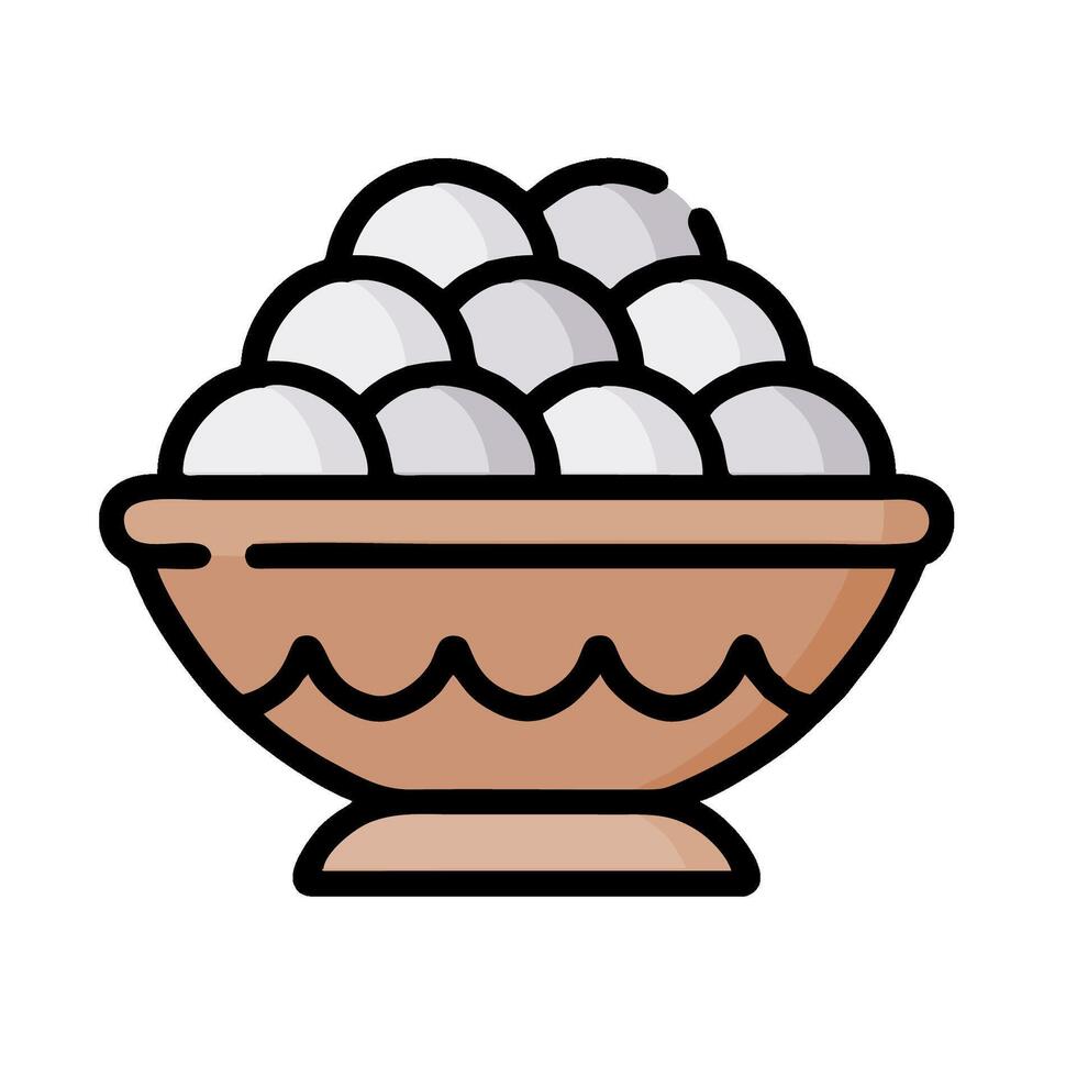 A bowl full of balls on a white background vector
