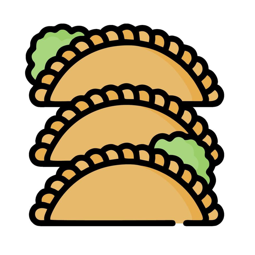 Three tacos are stacked on top of each other vector
