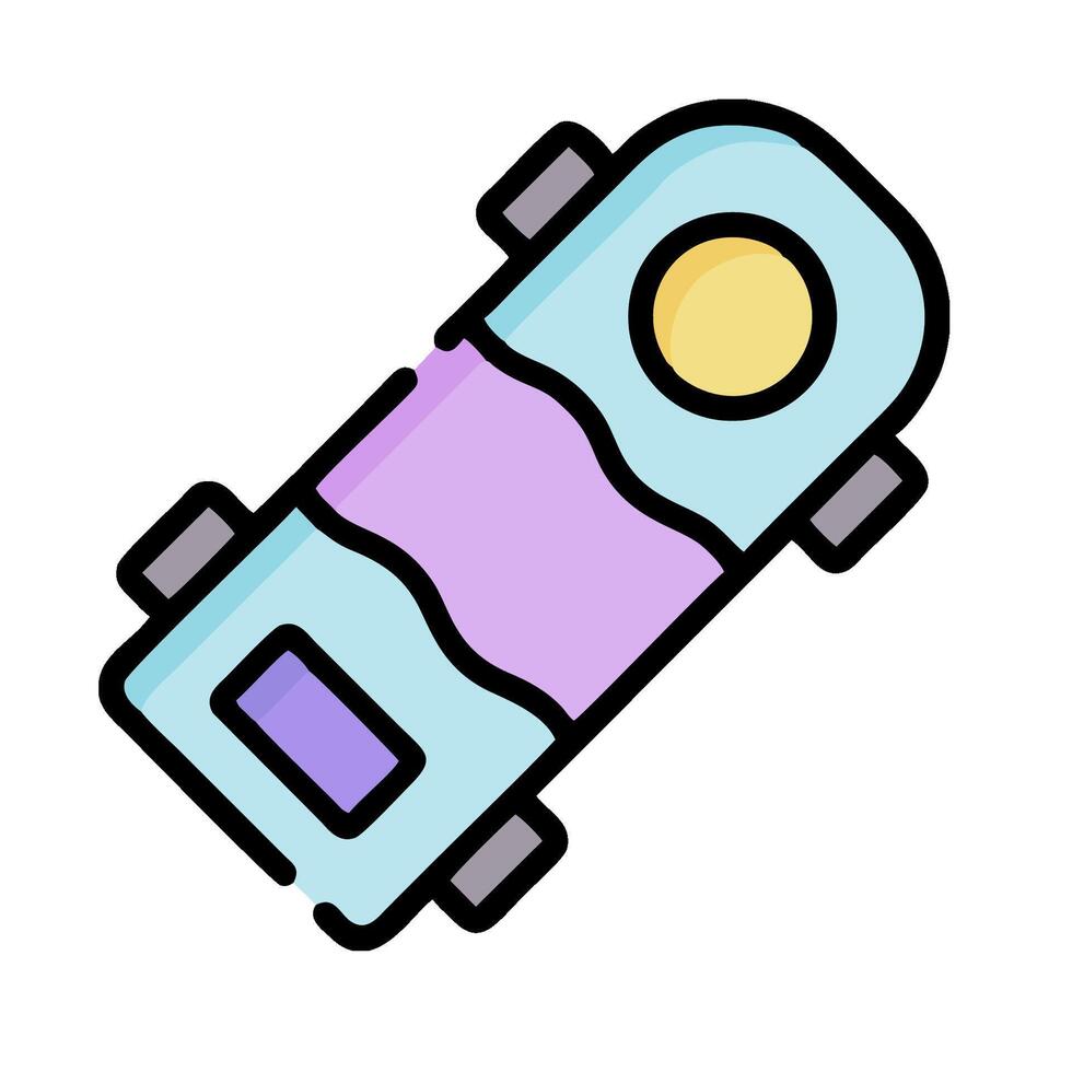 A cartoon car with a purple and blue color vector