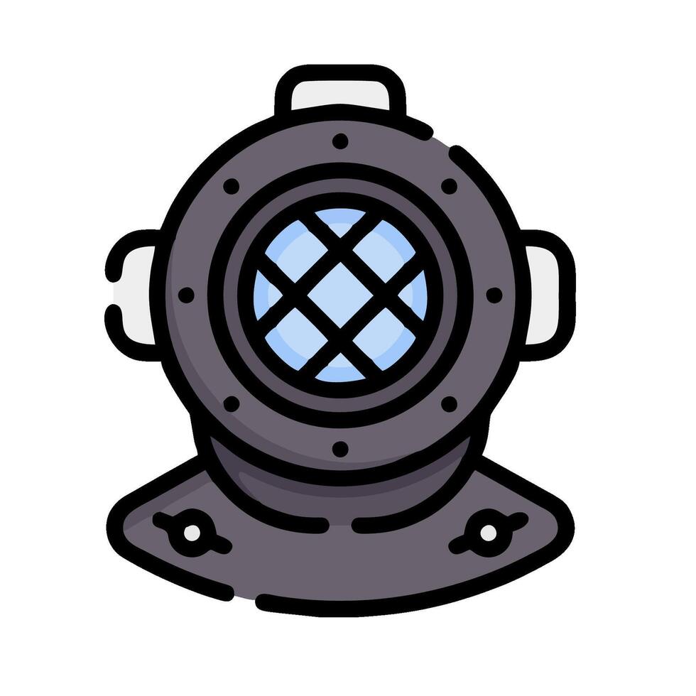 A diving helmet icon on a white background vector
