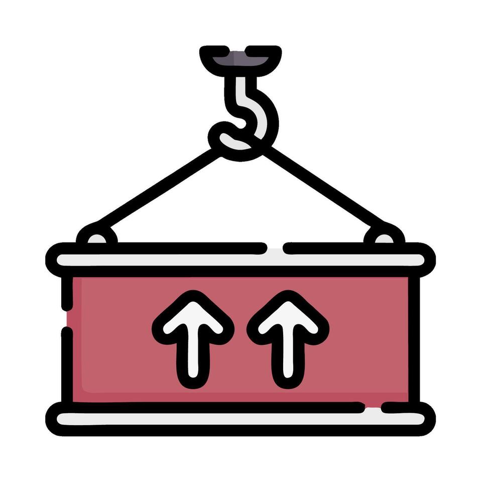A red box with two arrows pointing up vector