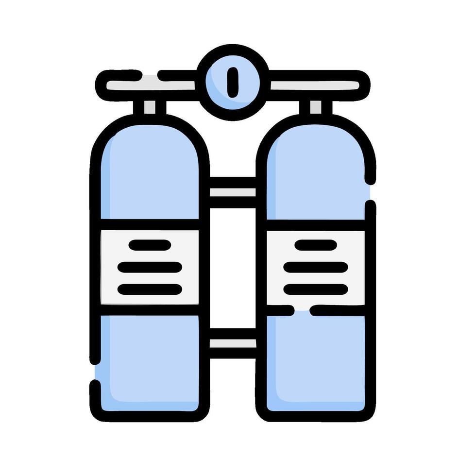 Two oxygen tanks on a white background vector