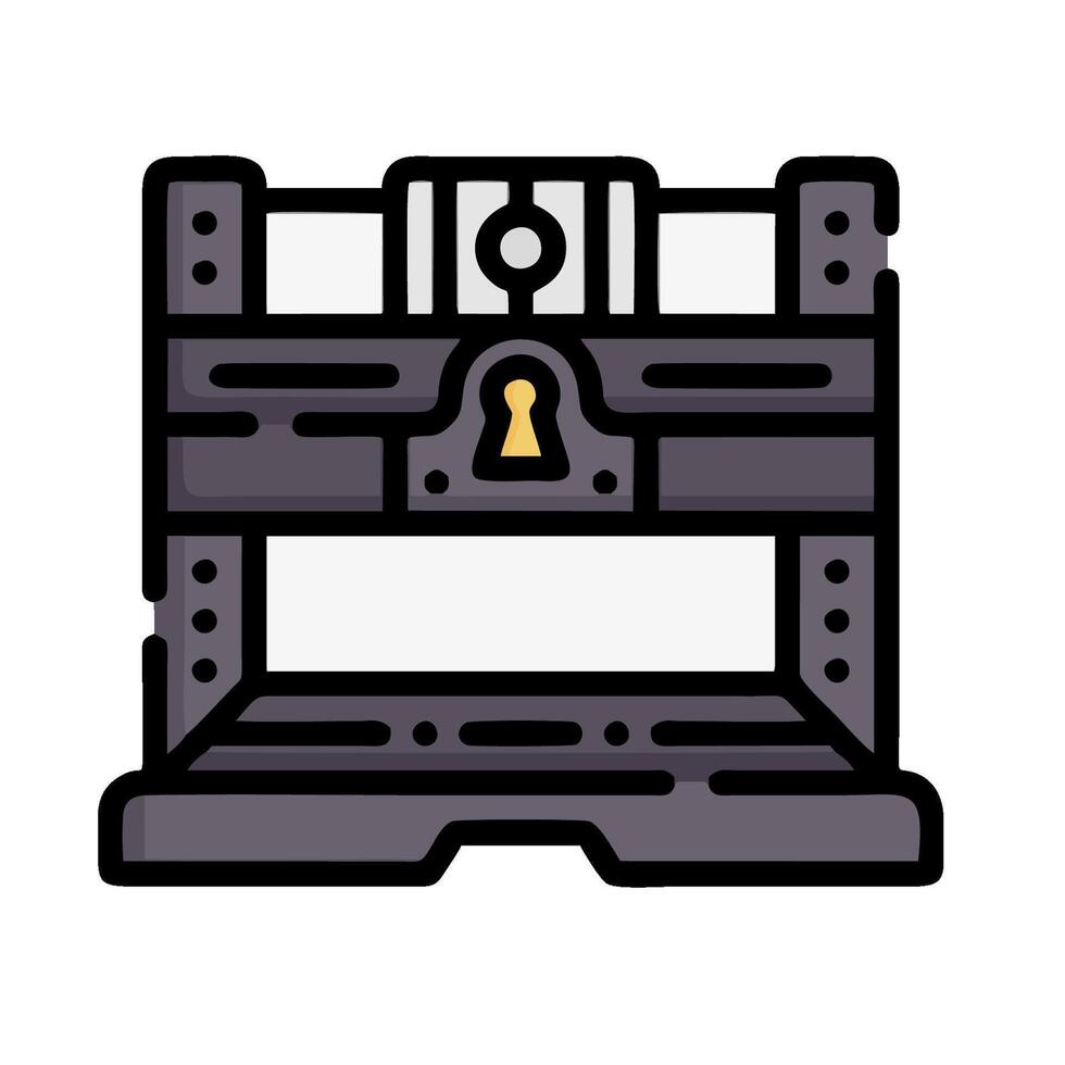 A black and white image of a computer with a key vector