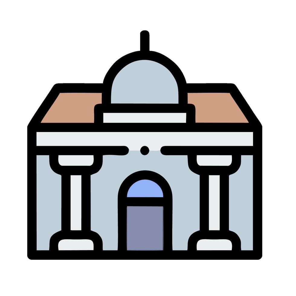 A building with columns and a dome vector