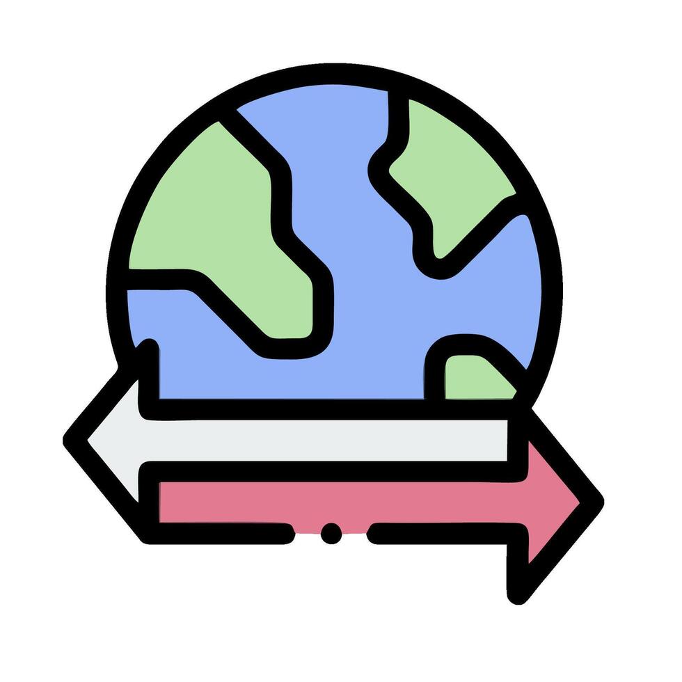 A globe with arrows pointing in different directions vector
