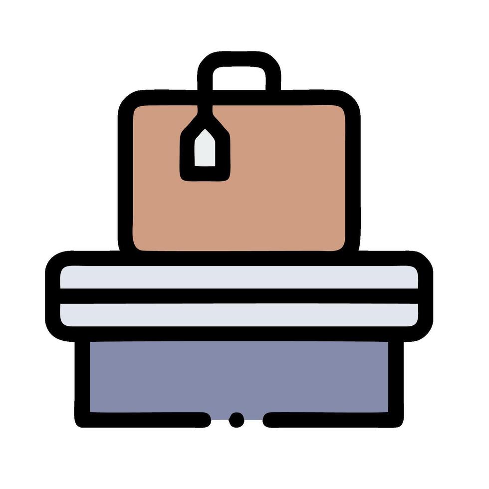A suitcase with a bag on top of it vector