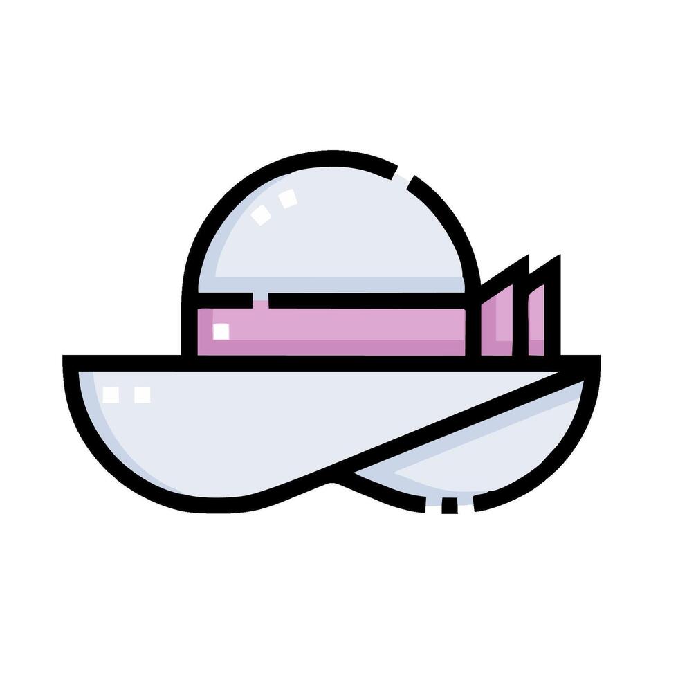 A hat with a pink ribbon on it vector