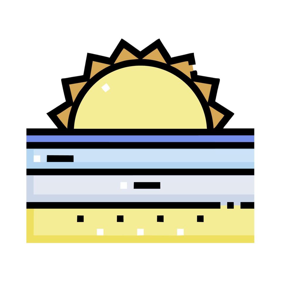 A sun and a stack of books on a white background vector