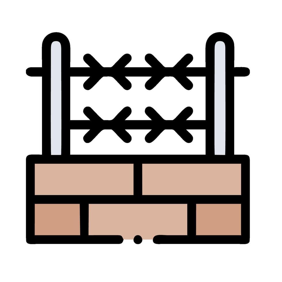 Barbed wire fence icon illustration vector