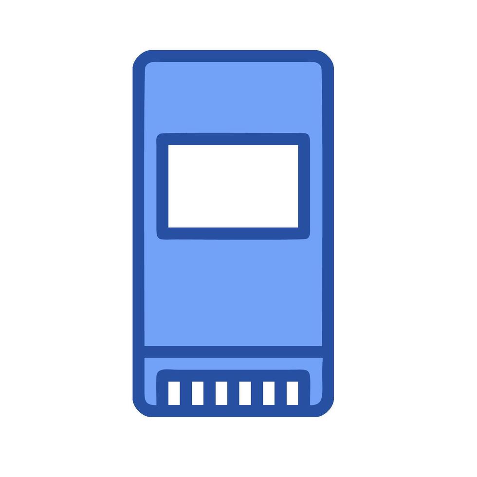 A blue device with a screen on it vector