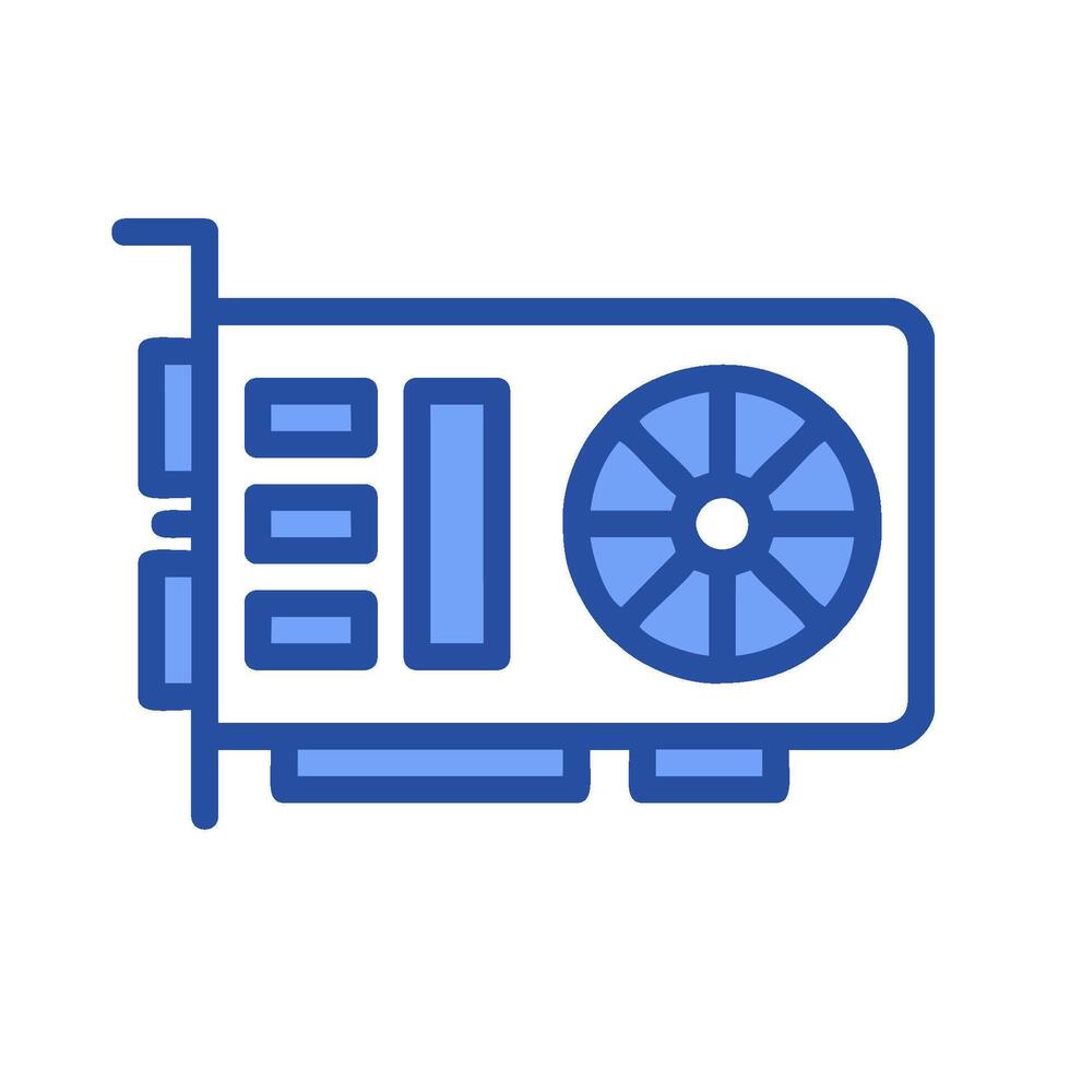 A blue and white computer icon on a white background vector