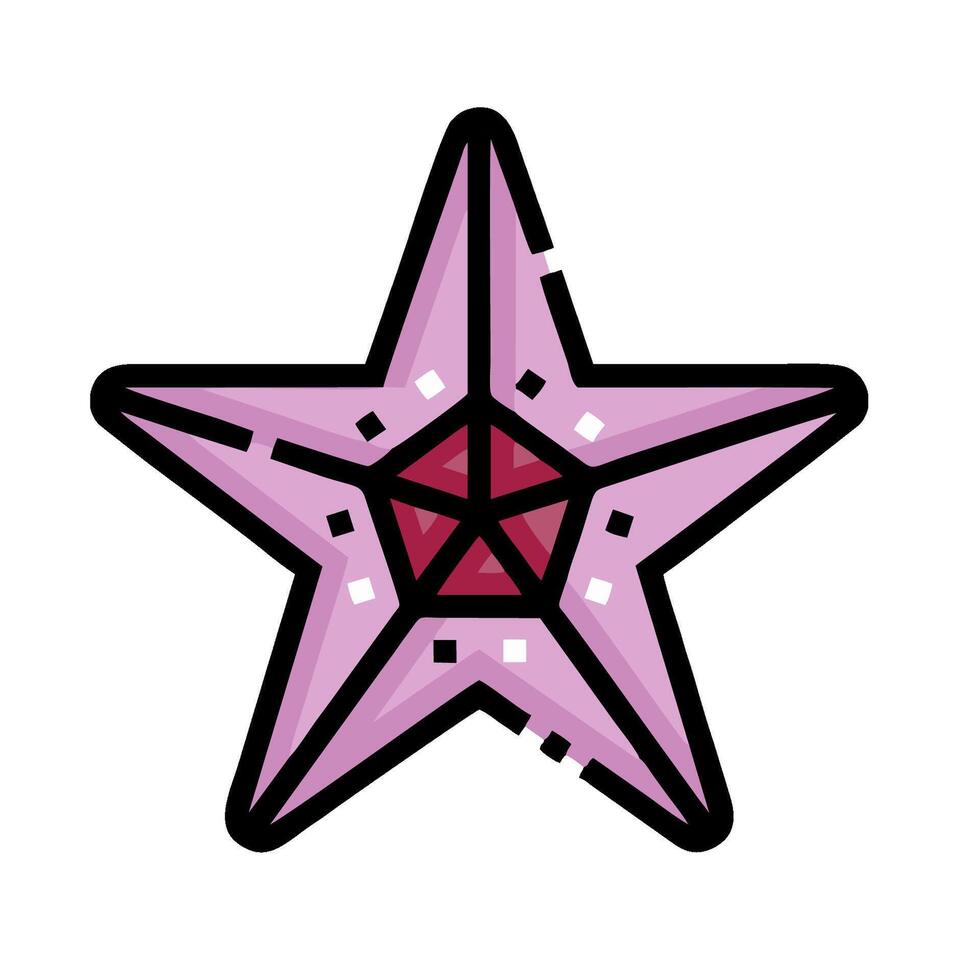 A pink star with a red star in the middle vector