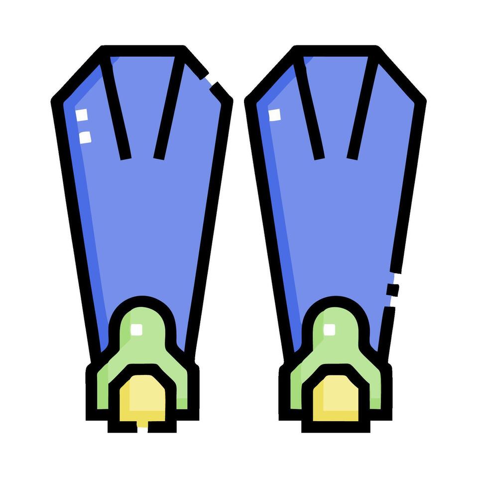 Two blue fins with yellow fins on them vector