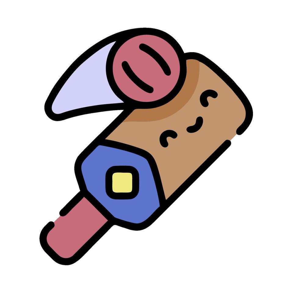 A cartoon rolling pin with a smiley face vector