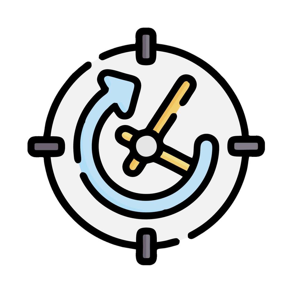 A clock icon with a clock in the middle vector