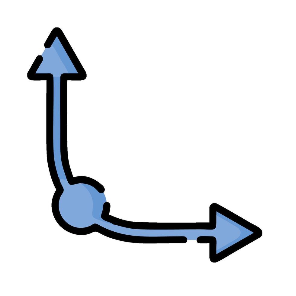 An arrow pointing to the left and right vector