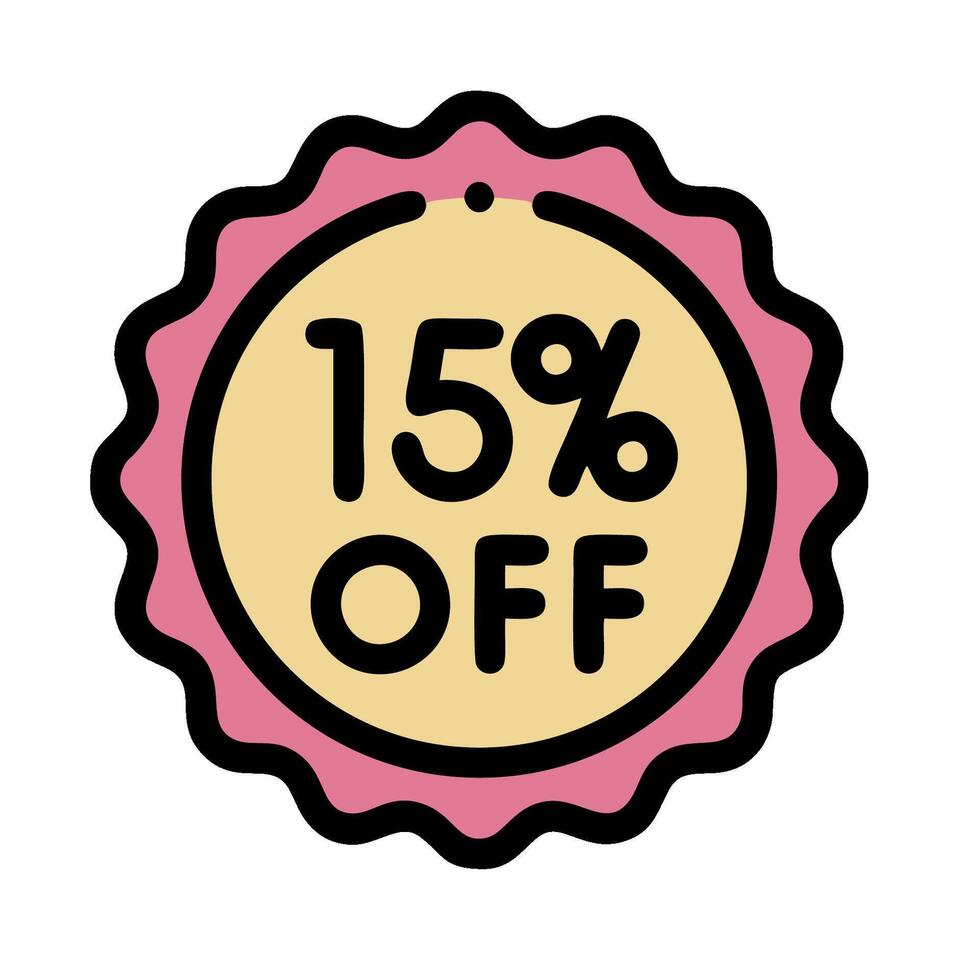 A sticker with the words 15 off vector