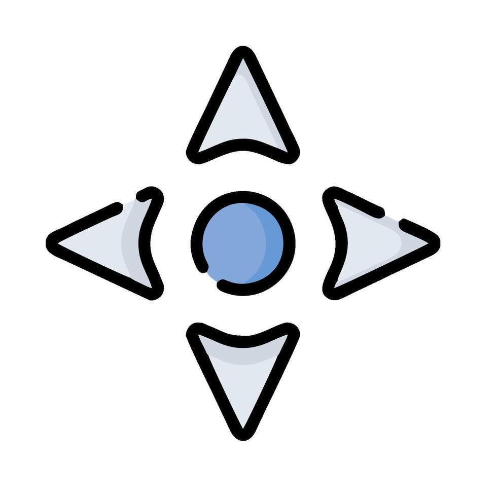 A blue and white star with three arrows vector