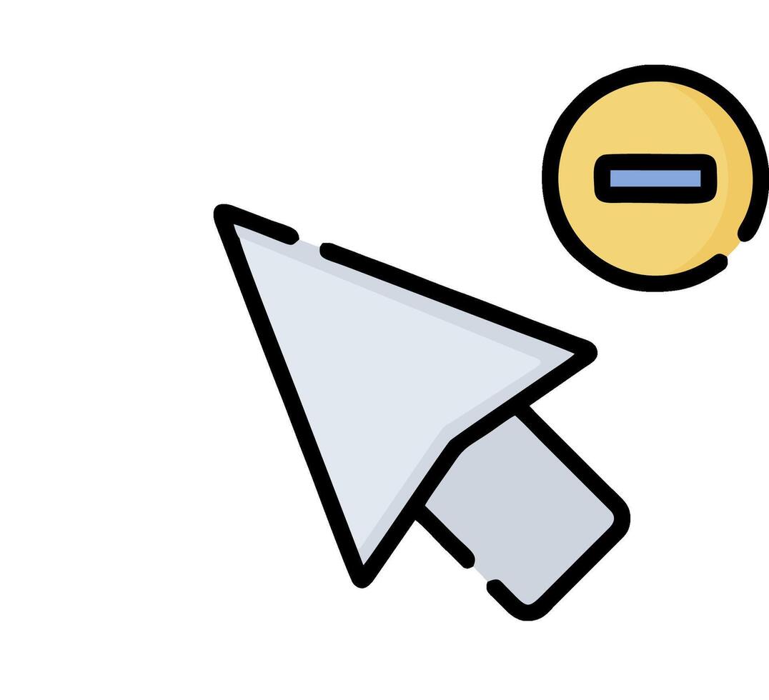 A mouse cursor is pointing at a button vector