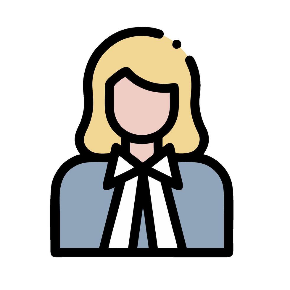 A woman in a suit and tie icon vector