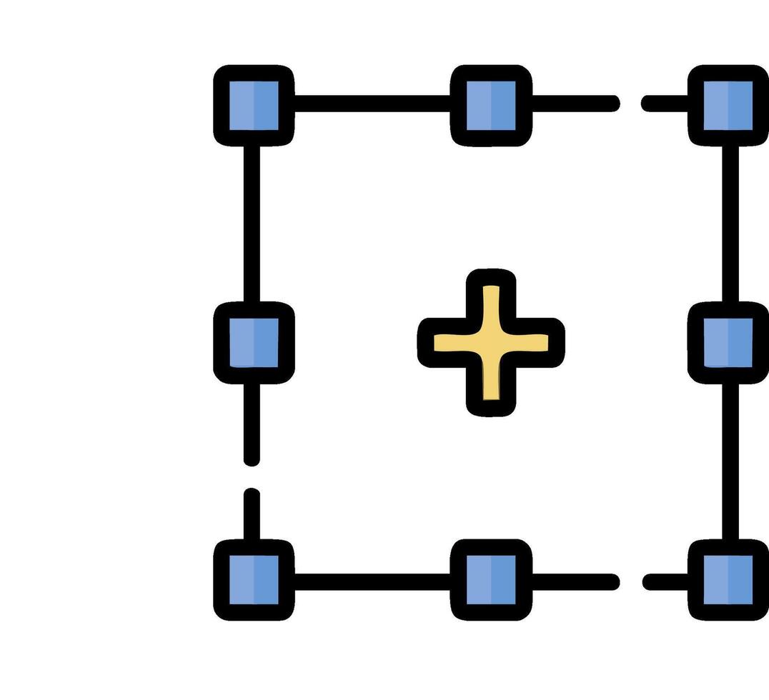 A square with a cross on it vector