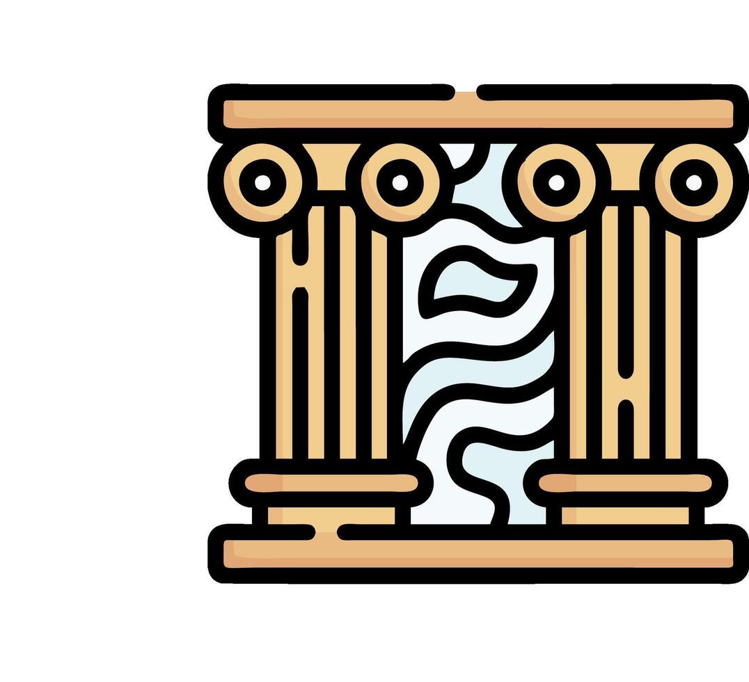 Ancient greek temple icon illustration vector