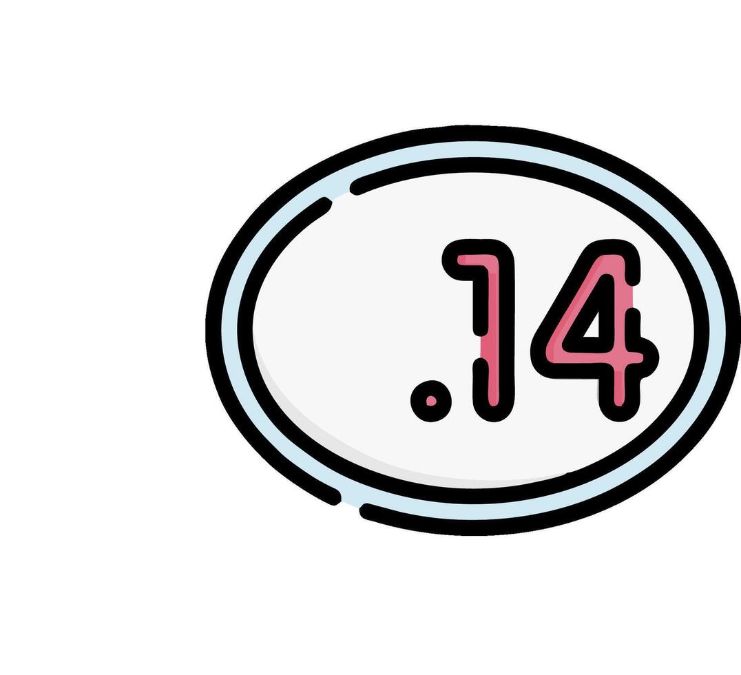A white circle with the number 14 in it vector