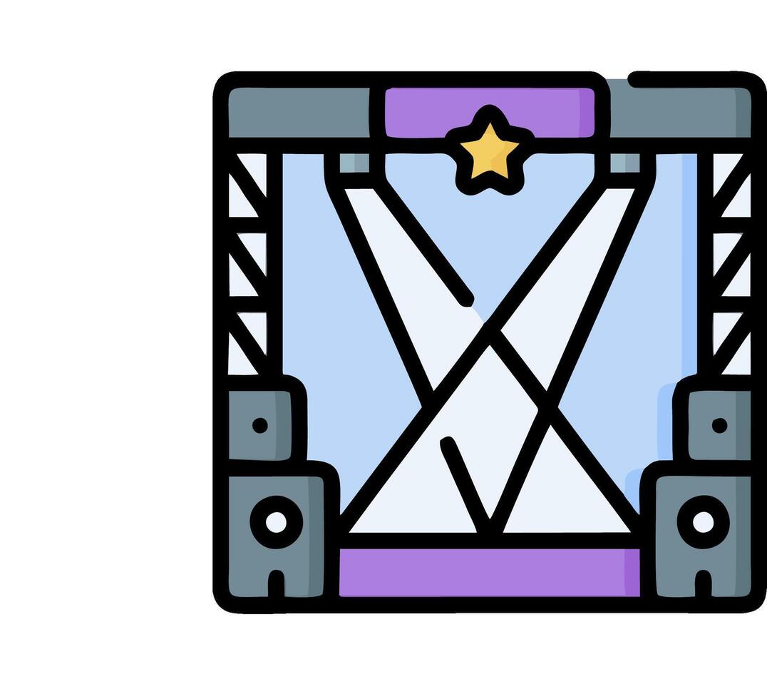 A purple and white sign with a star on it vector