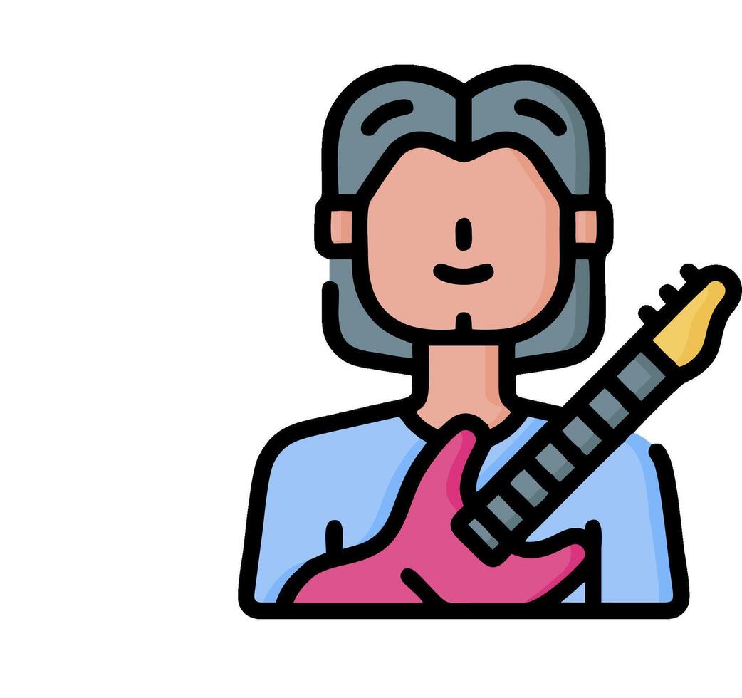 A man with a guitar icon vector